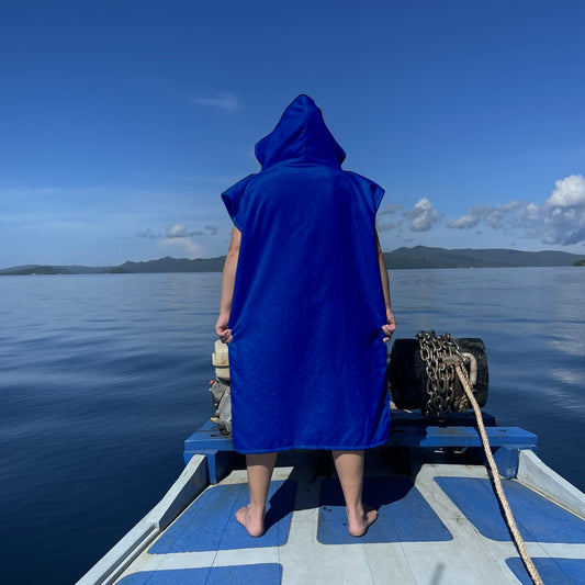 Adult Poncho Towel - Customised - Navy Blue