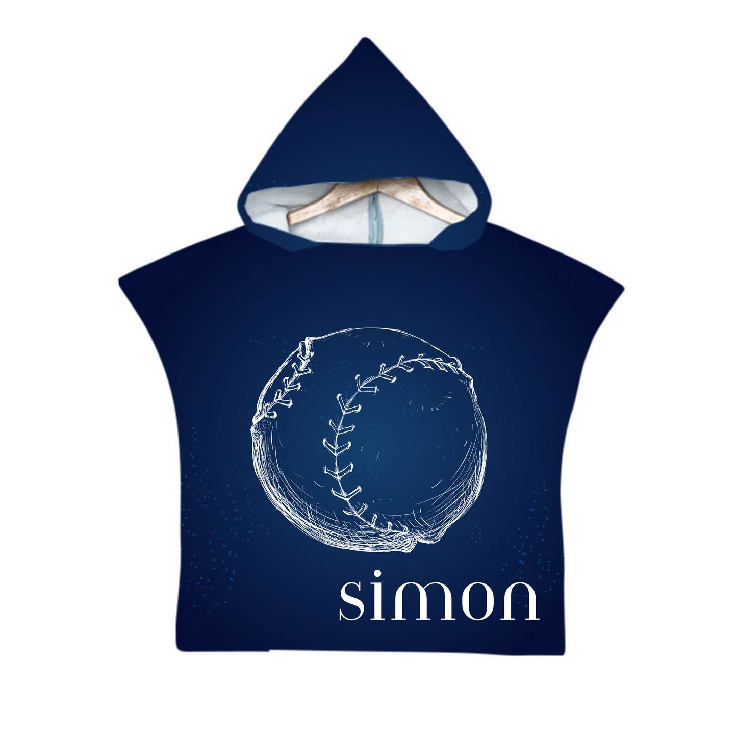 Kids Poncho Towel - Customised - Navy Blue