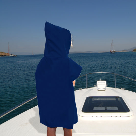 Kids Poncho Towel - Customised - Navy Blue