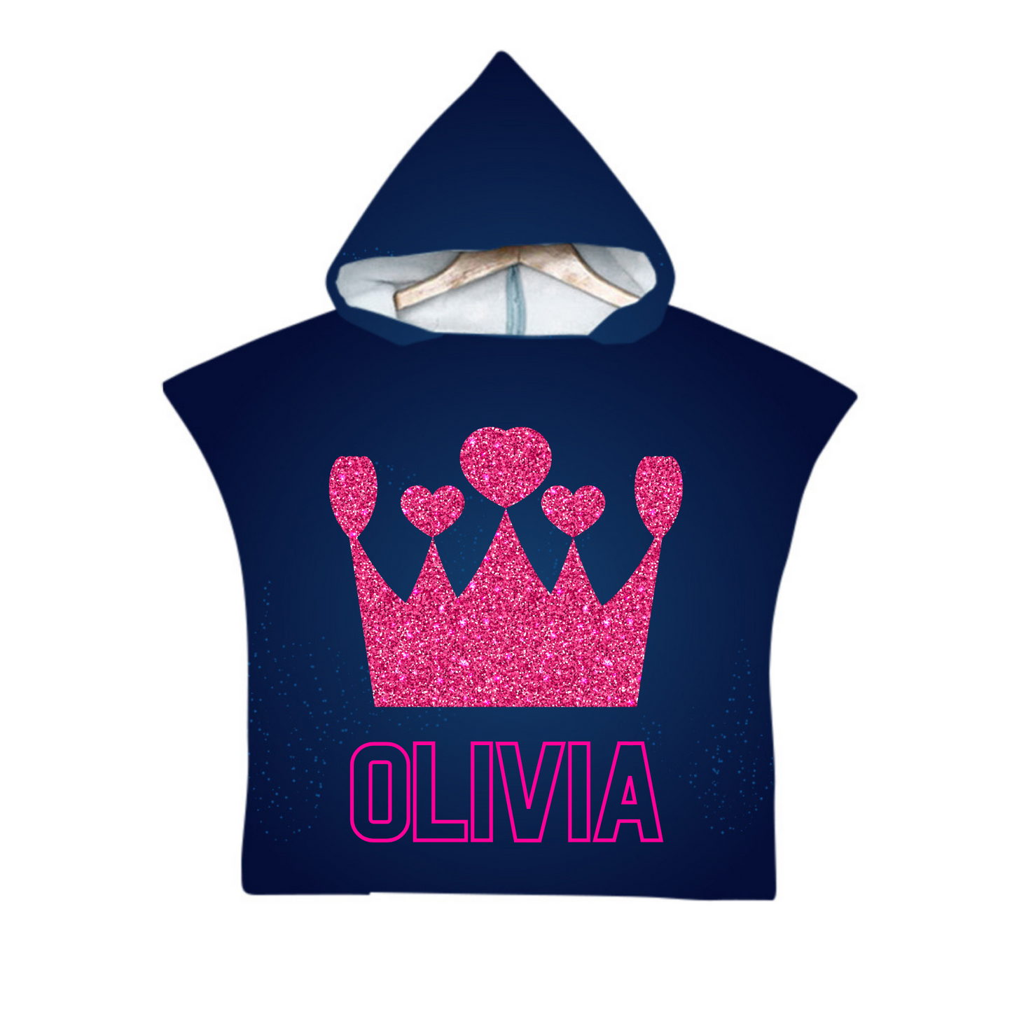 Kids Poncho Towel - Customised - Navy Blue