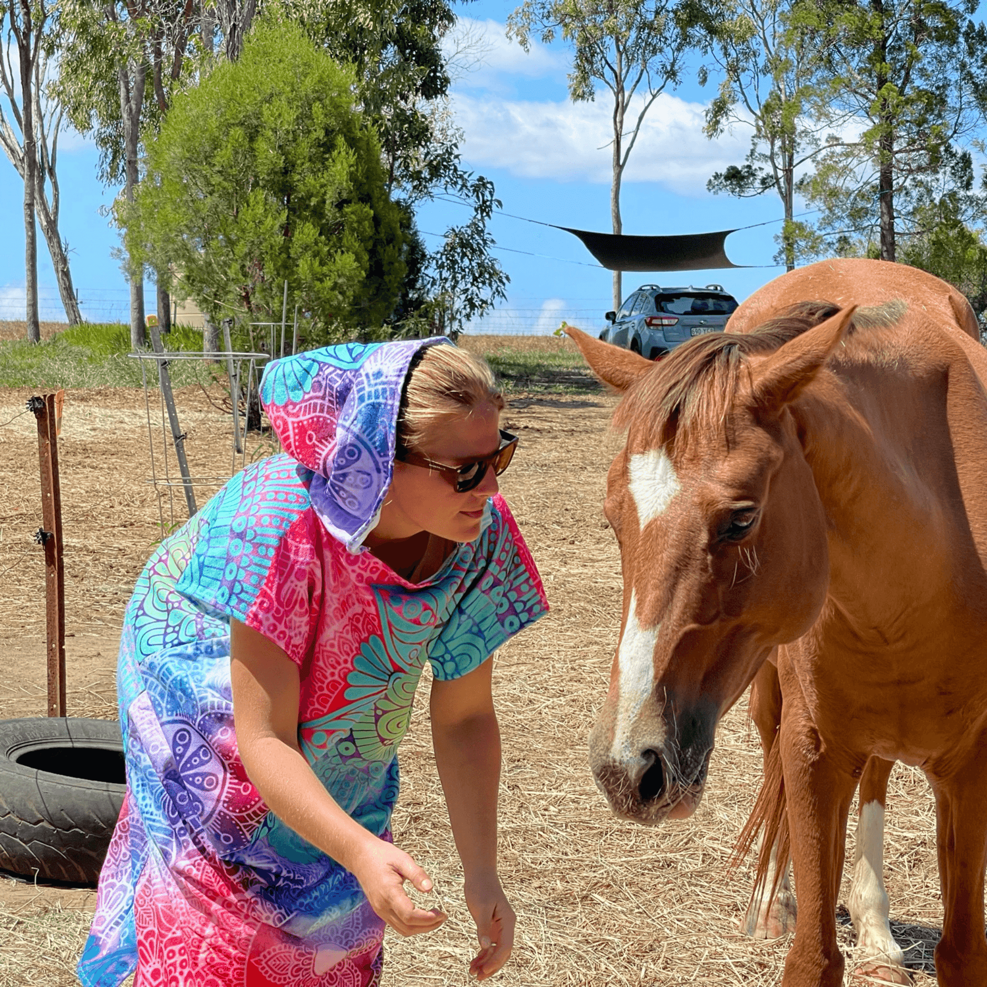Adult Poncho Towel - Oriental Mandala - Dropbear Outdoors
