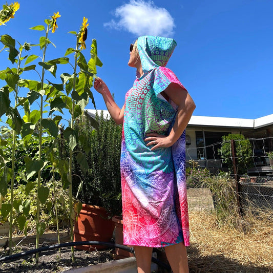 Adult Poncho Towel - Oriental Mandala - Dropbear Outdoors