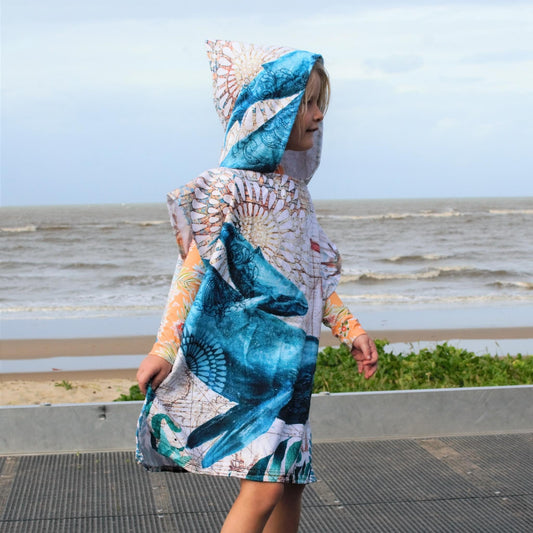 Kids Poncho Towel - Whale - Dropbear Outdoors