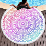 Round Beach Towel - Spectrum Mandala