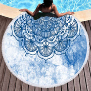 Round Beach Towel - Azure Elegance