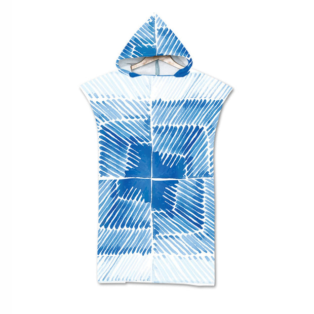 Adult Poncho Towel - Azure Wave