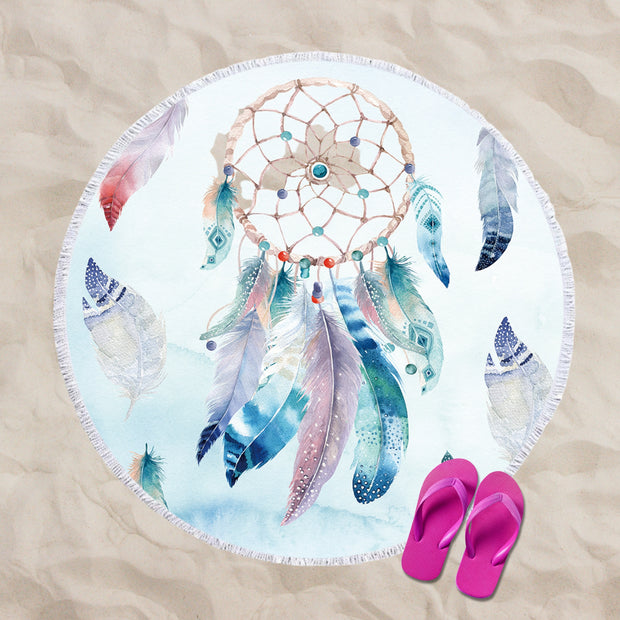 Round Beach Towel -  Dreamcatcher