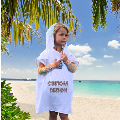 Kids Poncho Towel - Customised - Navy Blue