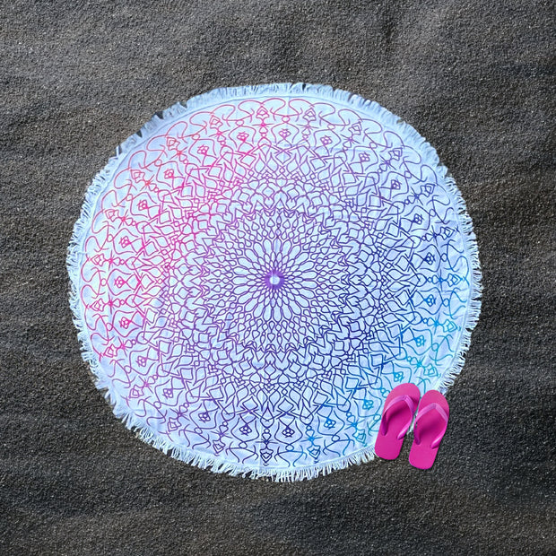 Round Beach Towel - Spectrum Mandala