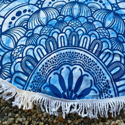 Round Beach Towel - Azure Elegance