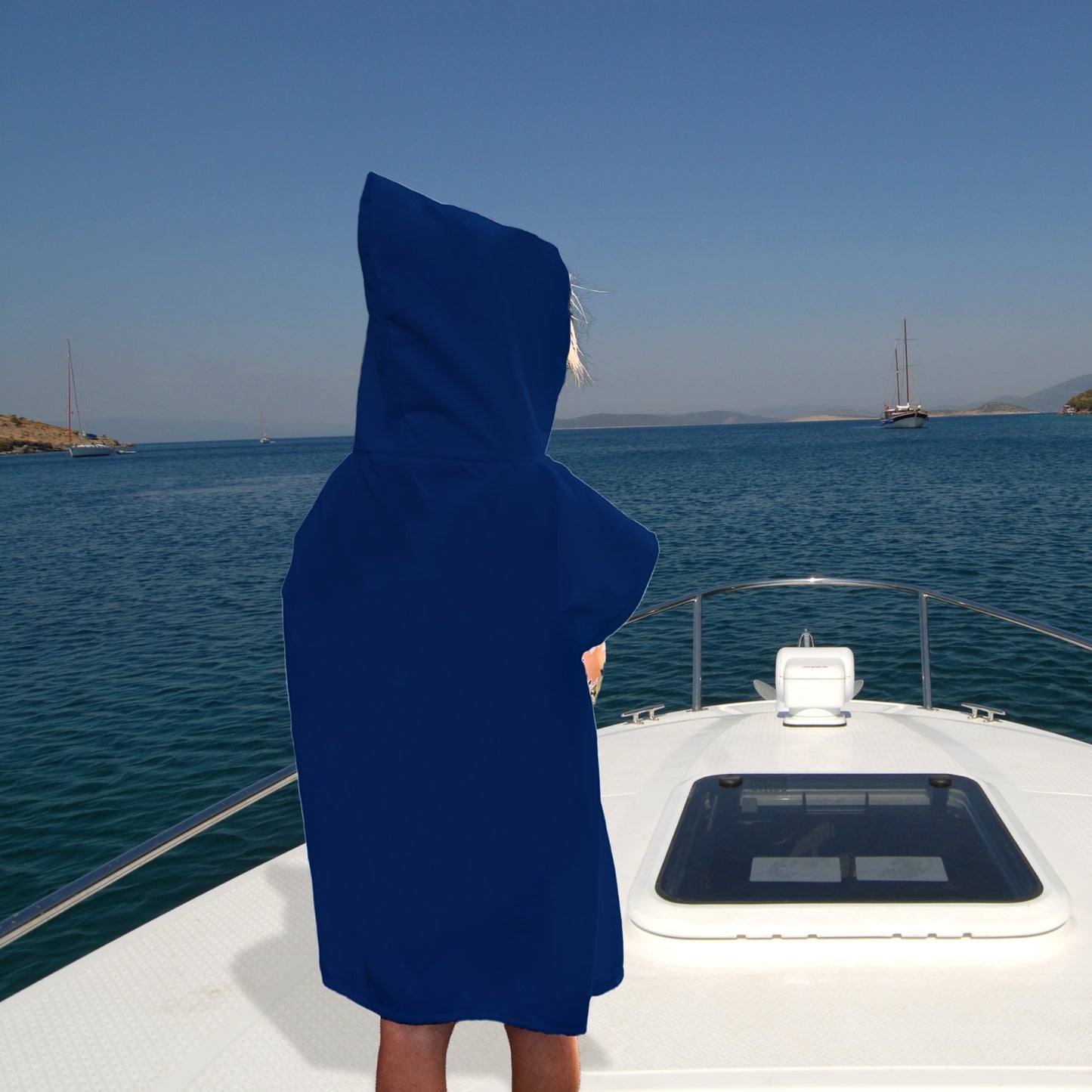 Kids Poncho Towel - Customised - Navy Blue