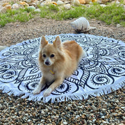 Round Beach Towel -  Monochrome Majesty