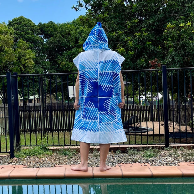 Adult Poncho Towel - Azure Wave