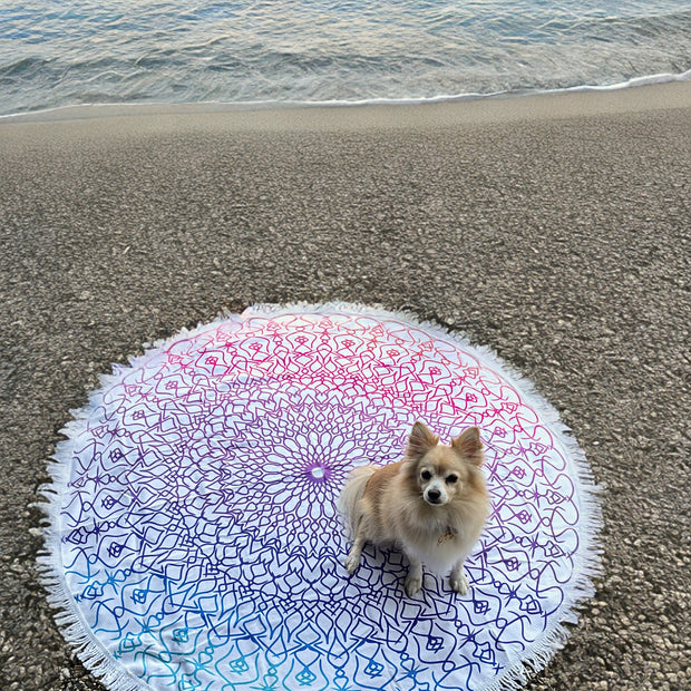 Round Beach Towel - Spectrum Mandala