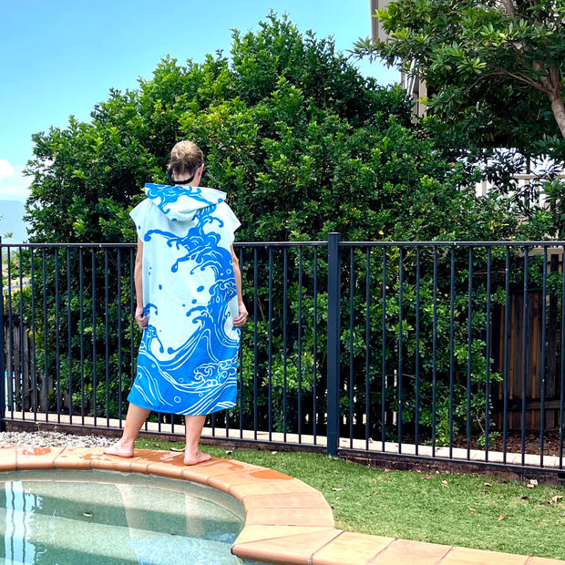 Adult Poncho Towel - The Wave