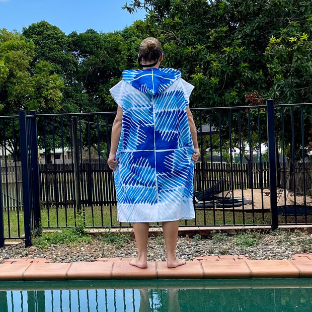 Adult Poncho Towel - Azure Wave