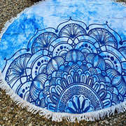 Round Beach Towel - Azure Elegance