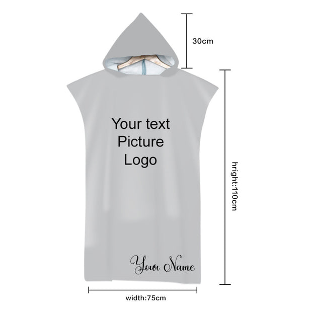 Adult Poncho Towel - custom text and design print