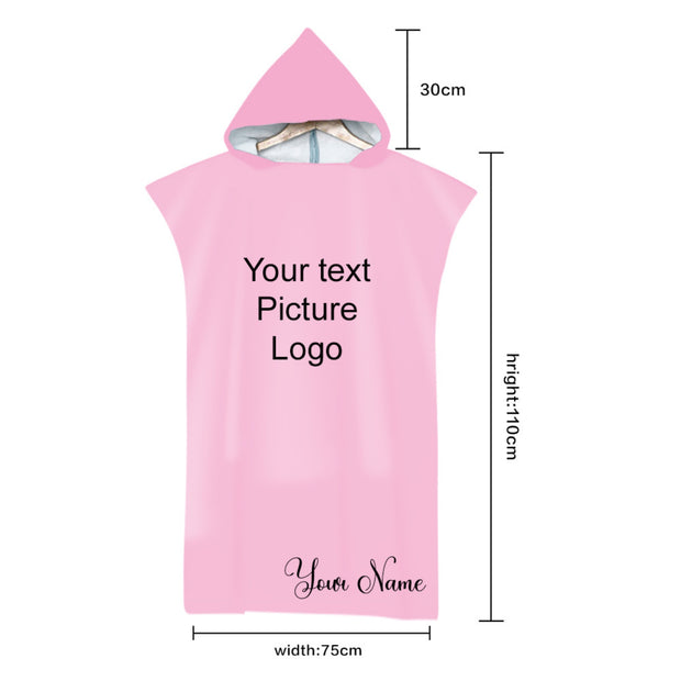 Adult Poncho Towel - custom text and design print