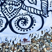 Round Beach Towel -  Monochrome Majesty