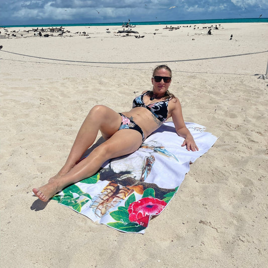 Toalla de playa sin arena - El rey de la selva de Daisy Emily Art