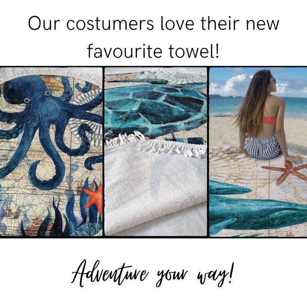 Round Beach Towel - Customised - Unique eco friendly gift