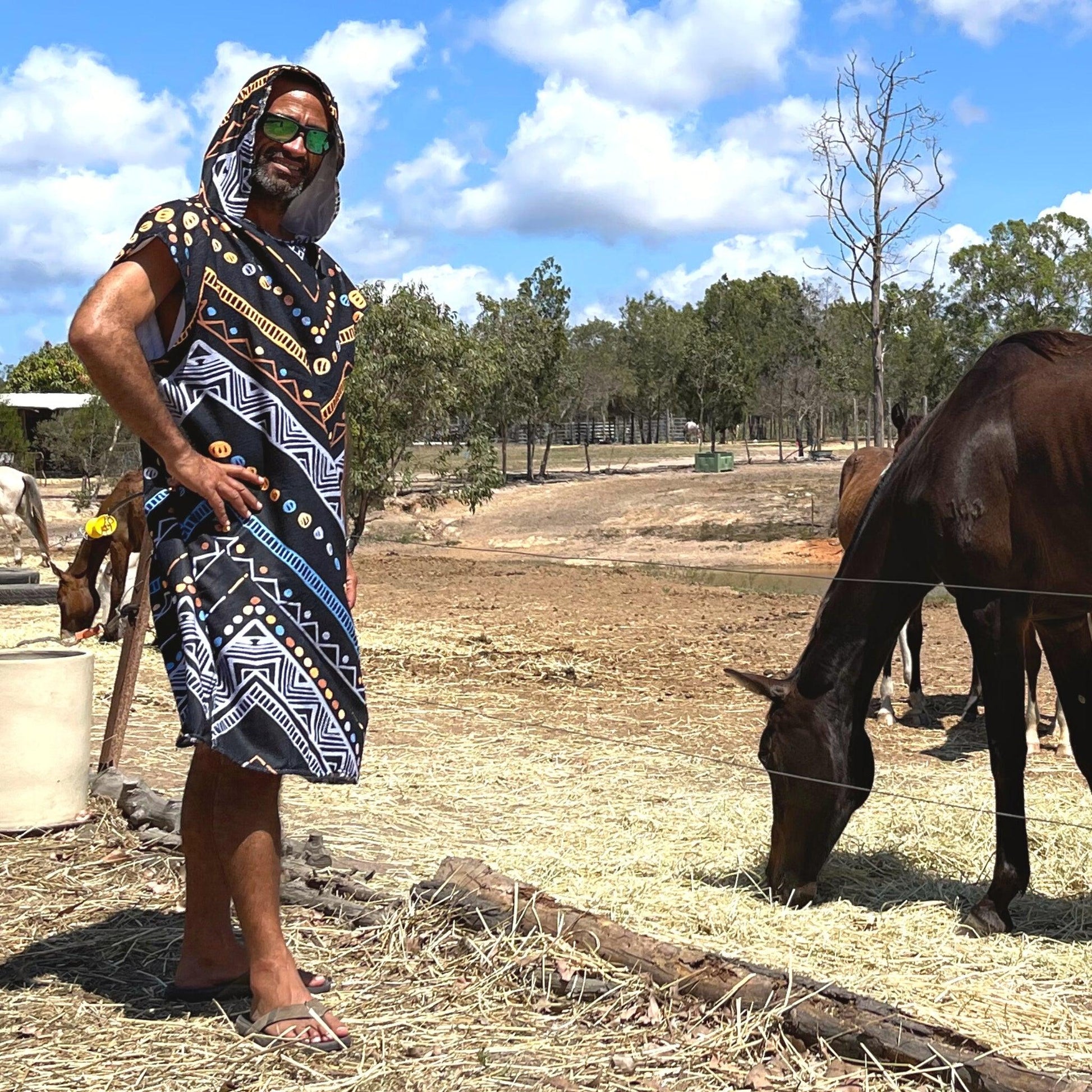 Adult Poncho Towel - Down to Earth - Dropbear Outdoors