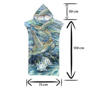 Adult Poncho Towel - Turtle Aquarell - Dropbear Outdoors