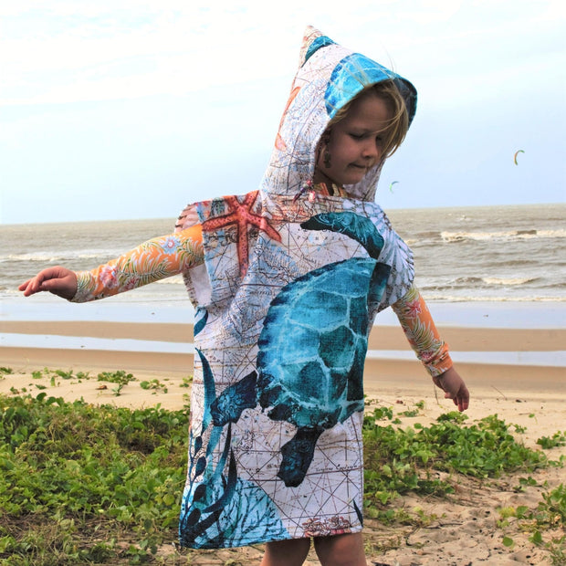 Kids Poncho Towel - Turtle - Dropbear Outdoors