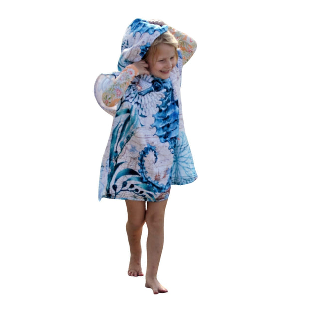 Kids Poncho Towel - Seahorse - Dropbear Outdoors