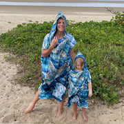 Kids Poncho Towel - Turtle Aquarell - Dropbear Outdoors