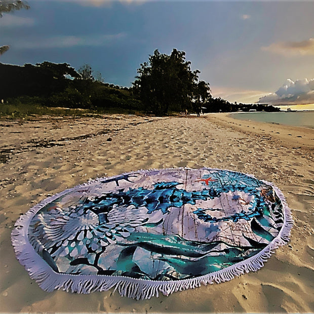 Round Beach Towel - Seahorse - Dropbear Outdoors