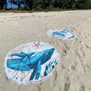 Round Beach Towel - Whale - Dropbear Outdoors