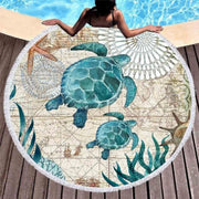 Round Beach Towel - Turtle - Dropbear Outdoors