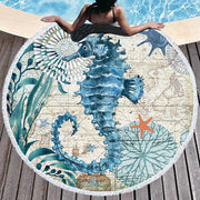 Round Beach Towel - Seahorse - Dropbear Outdoors