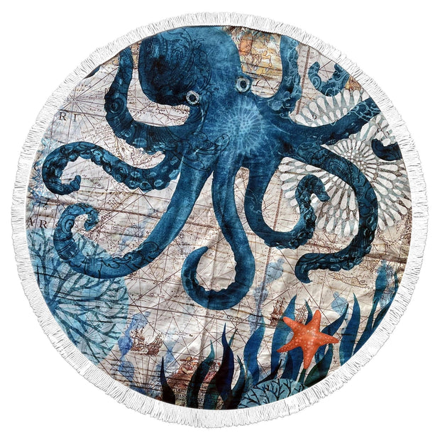 Round Beach Towel - Octopus - Dropbear Outdoors