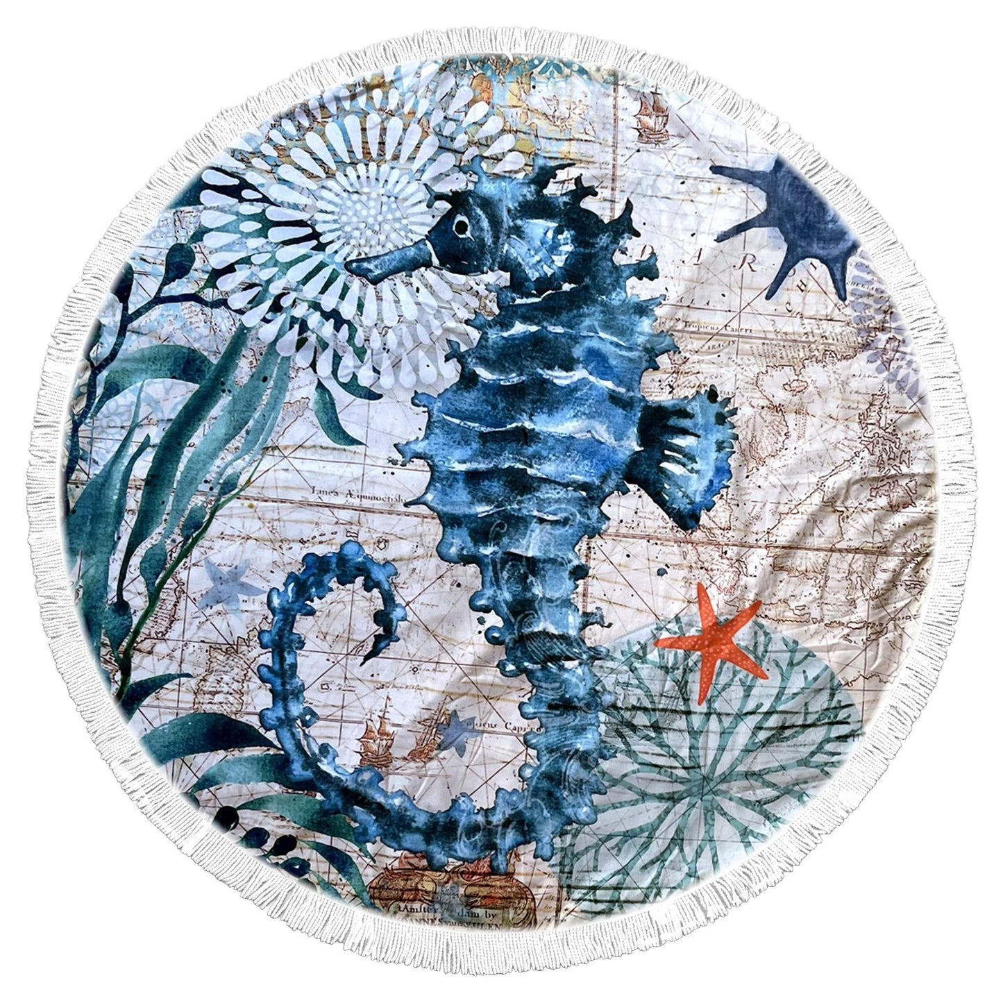 Round Beach Towel - Seahorse - Dropbear Outdoors