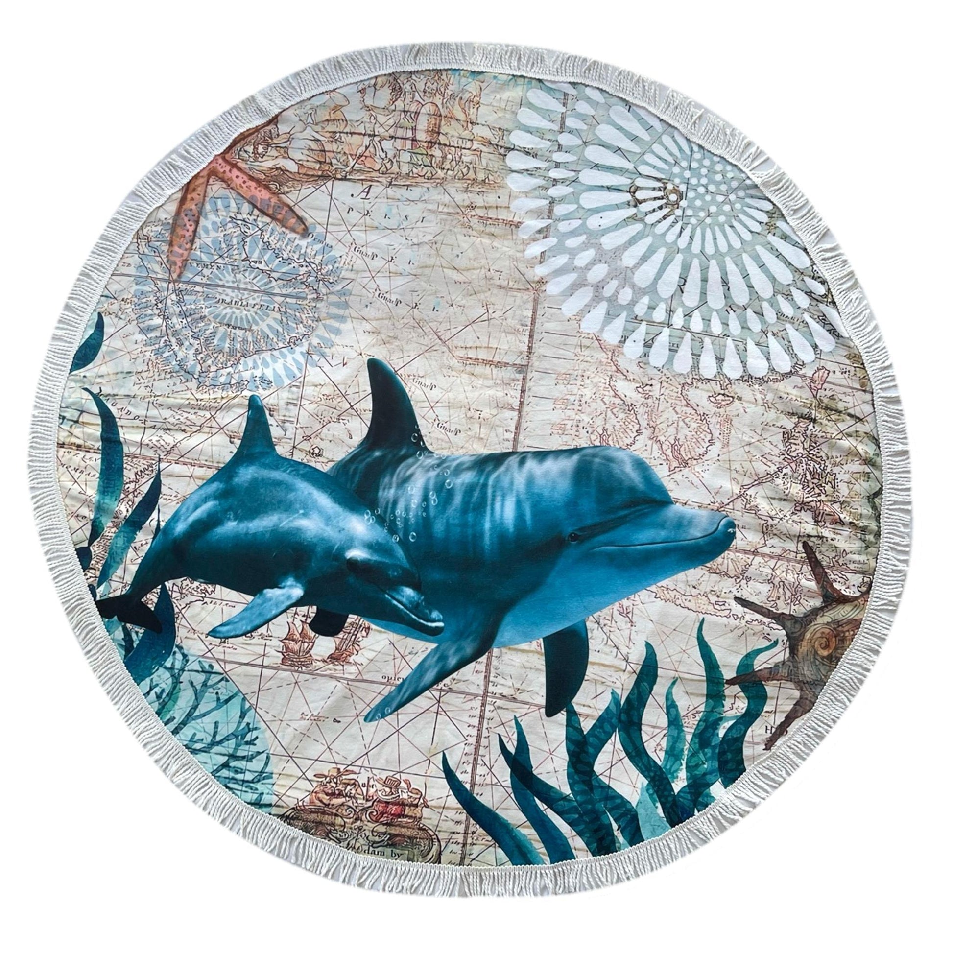 Round Beach Towel - Dolphin - Dropbear Outdoors