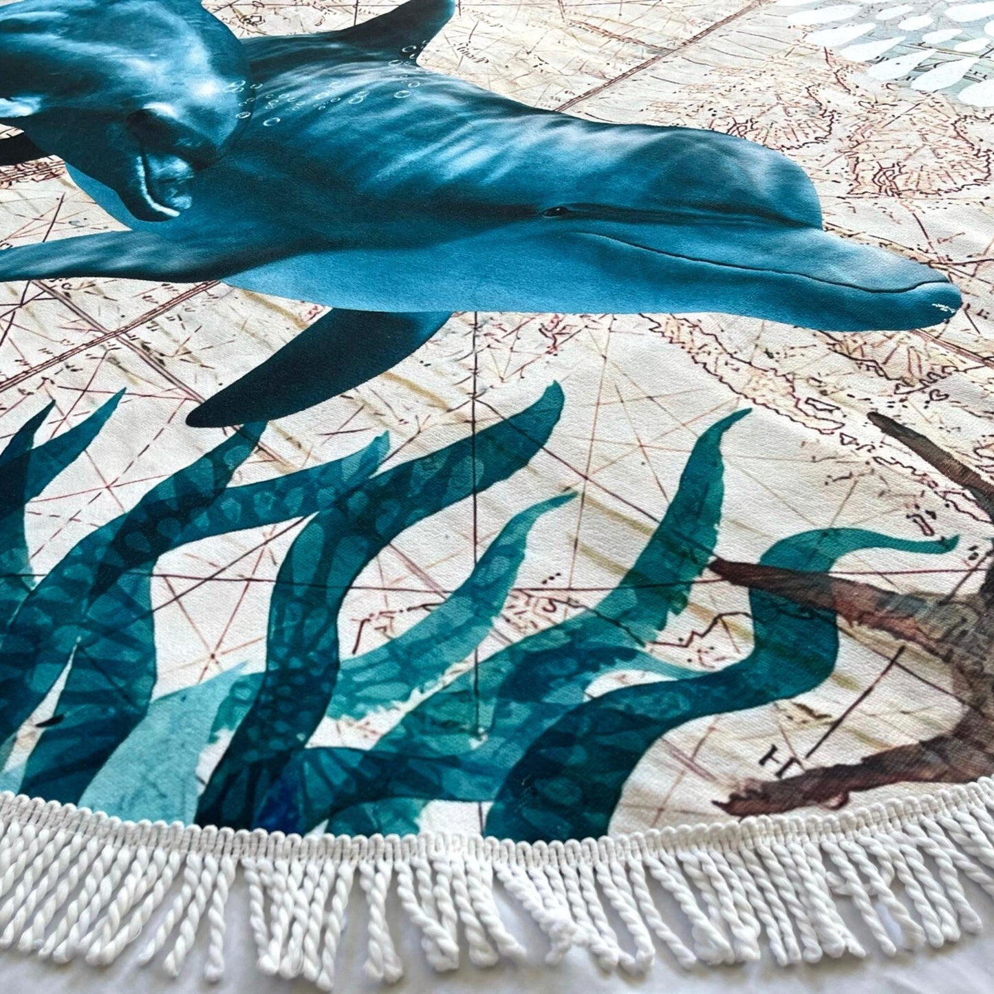 Round Beach Towel - Dolphin - Dropbear Outdoors