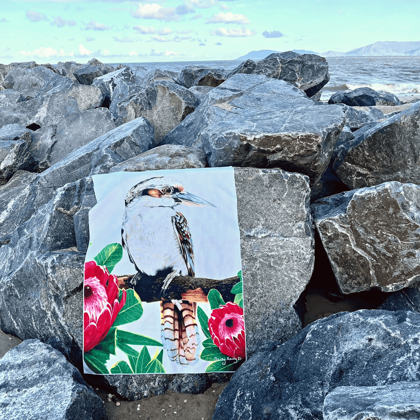 Sand Free Beach Towel - King of the Bush from Daisy Emily Art - Dropbear Outdoors