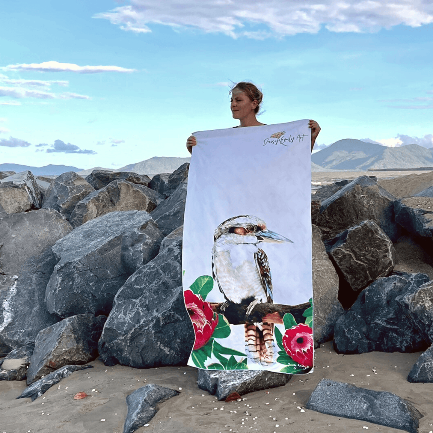 Sand Free Beach Towel - King of the Bush from Daisy Emily Art - Dropbear Outdoors