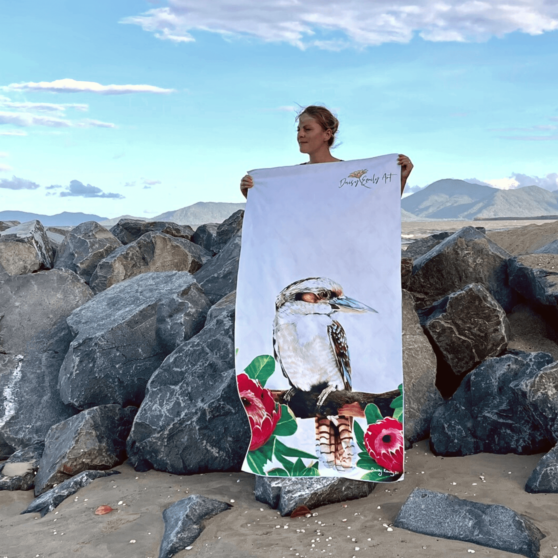 Sand Free Beach Towel - King of the Bush from Daisy Emily Art - Dropbear Outdoors